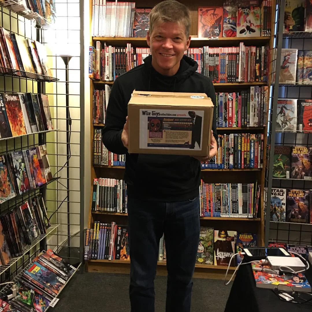  Rob Liefeld Receiving his personalized Deadpool Box by Wize Guys Collectibles