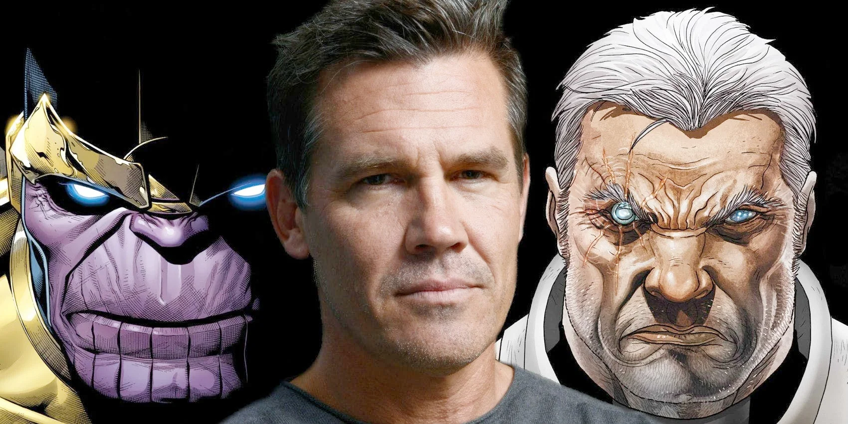  Josh Brolin (Center) played Thanos (Left) & Cable (Right)