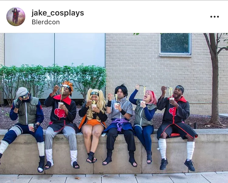Jake (third from right) with his squad at @blerdcon with the squad @dark_unlimited @crysisart @screamlindax @dokidokidanger @wheredateamat @sr_chingon1 @sand_man_cosplay