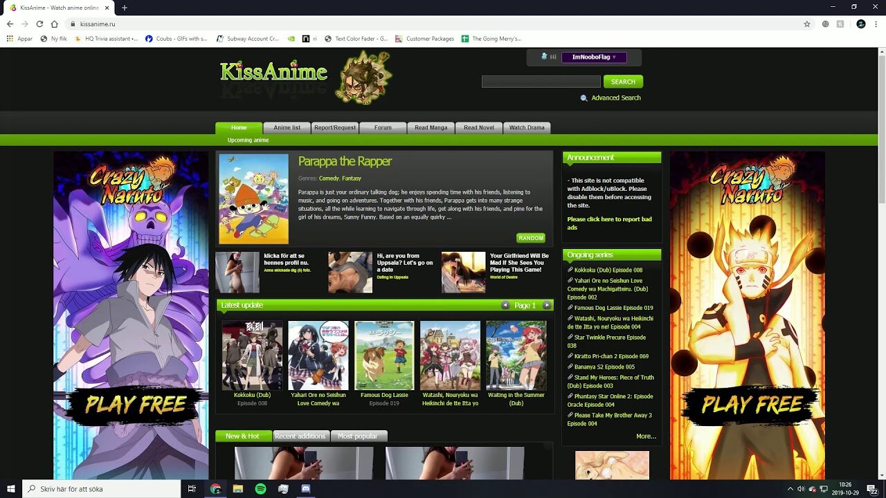 It seems *kissanime.ru* is down. I may be the last person ( in