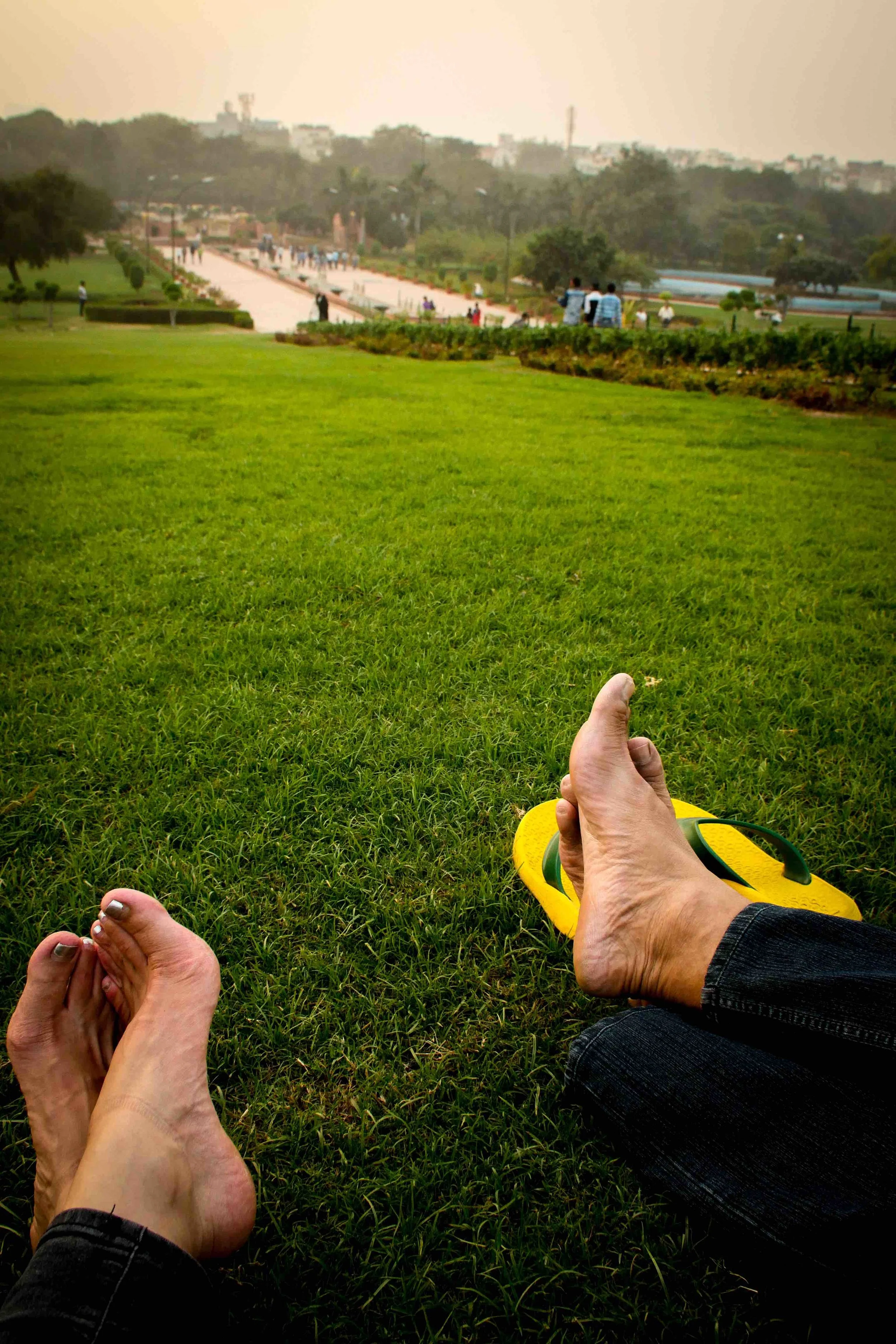 Mine and Farooq’s feet | Raj Ghat | Delhi. 