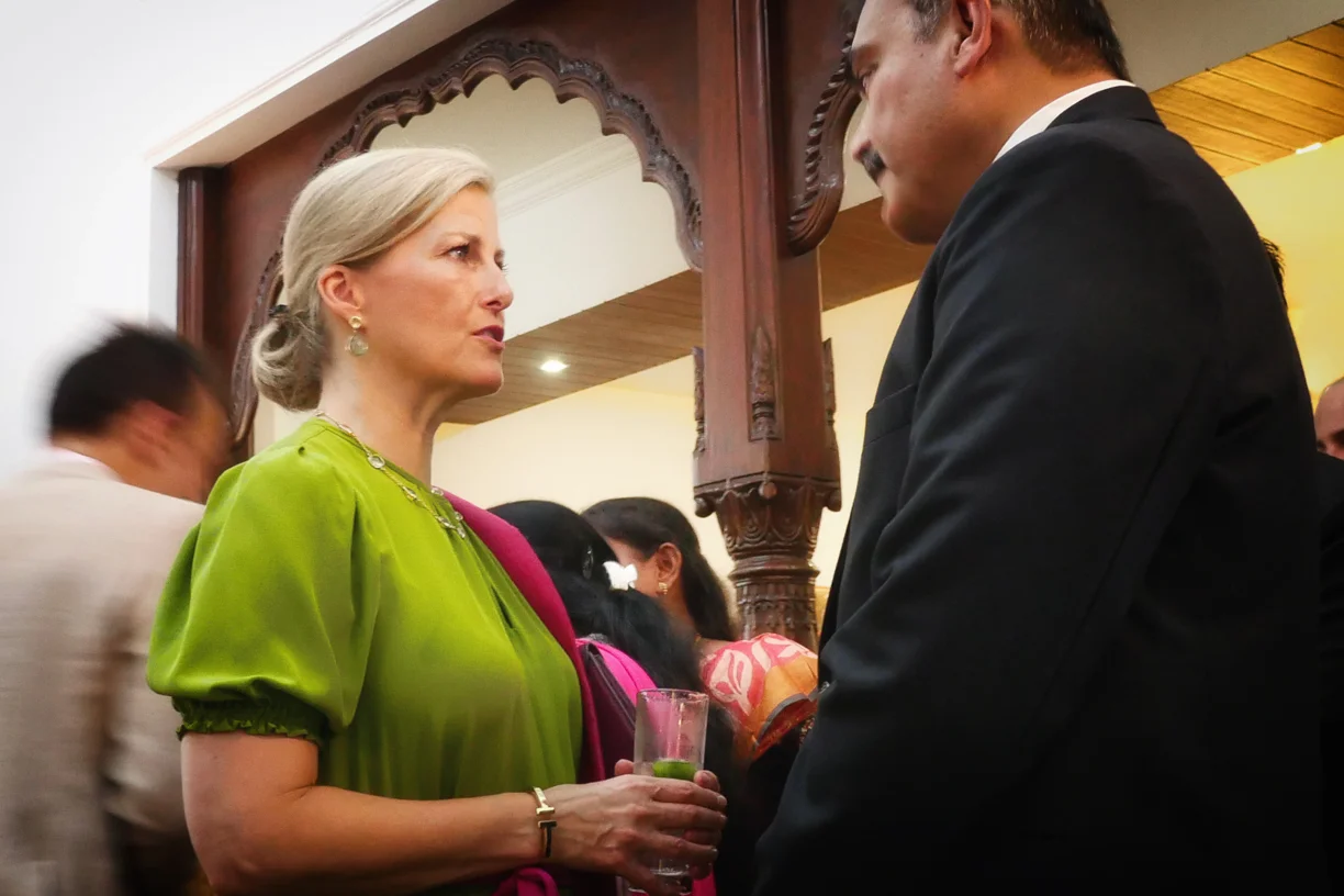 HRH The Countess of Wessex in conversation with Anjani Kumar - Hyderabad’s Commissioner of Police.