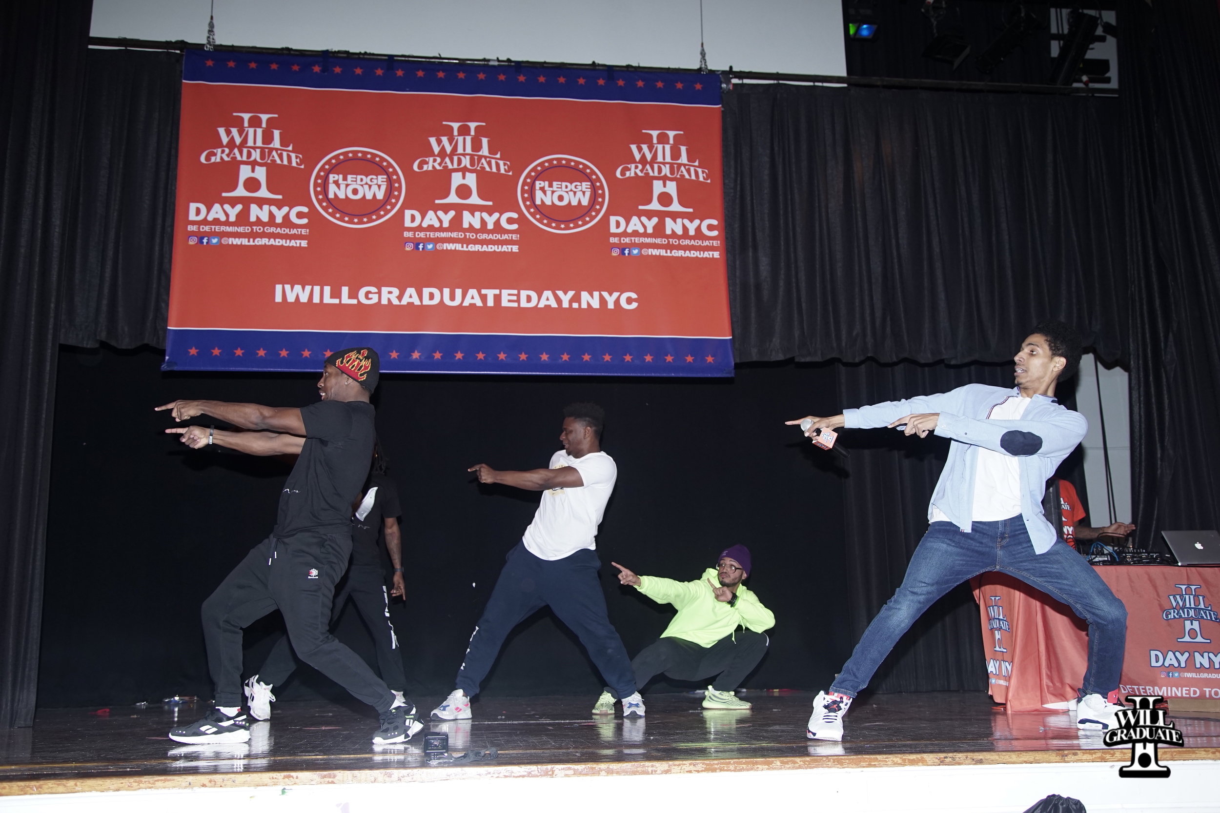 Actor and Performer Arnstar and Waffle NYC perform at I WILL GRADUATE DAY