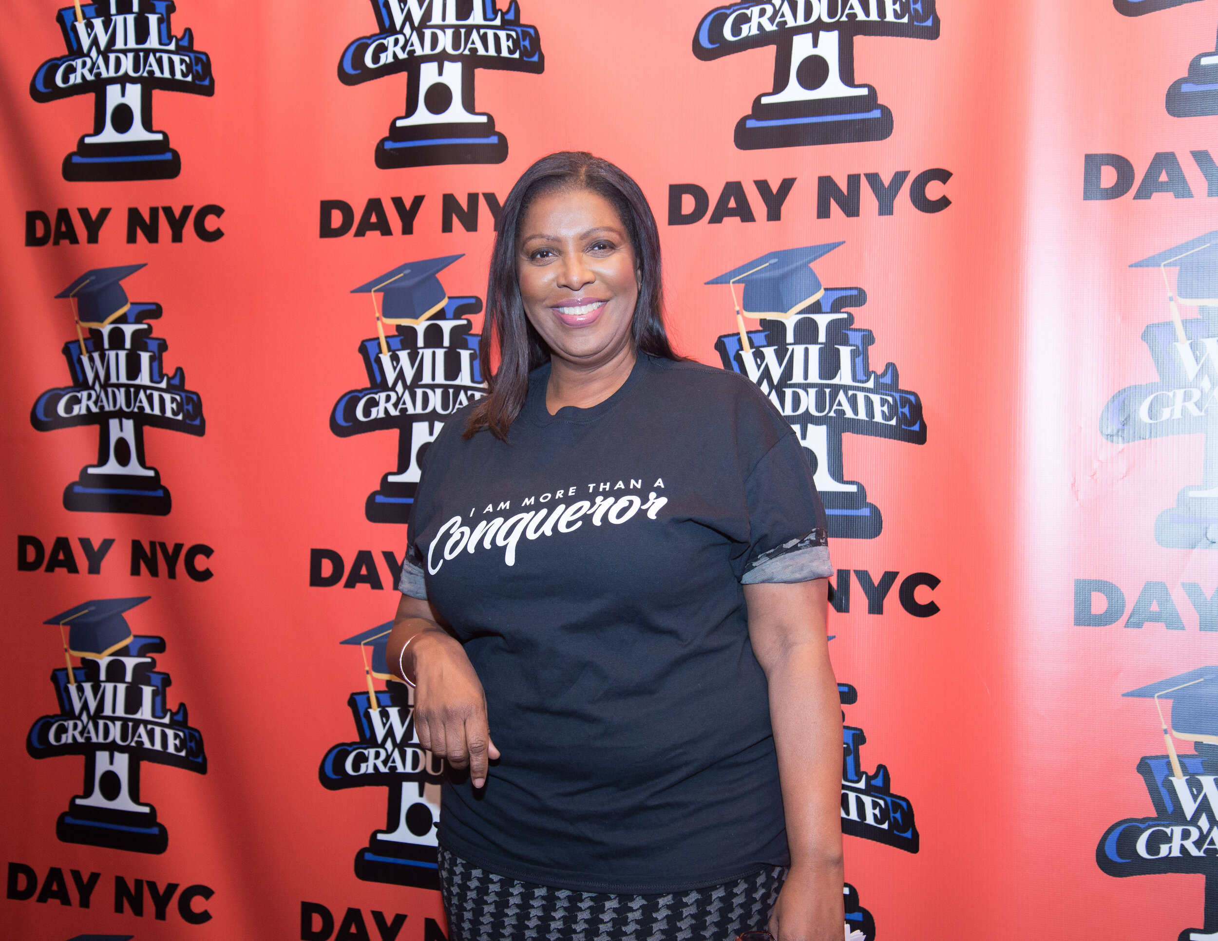 Attorney General Letitia James on the red carpet at I WILL GRADUATE DAY 2020 prior to receiving I Inspire Award.