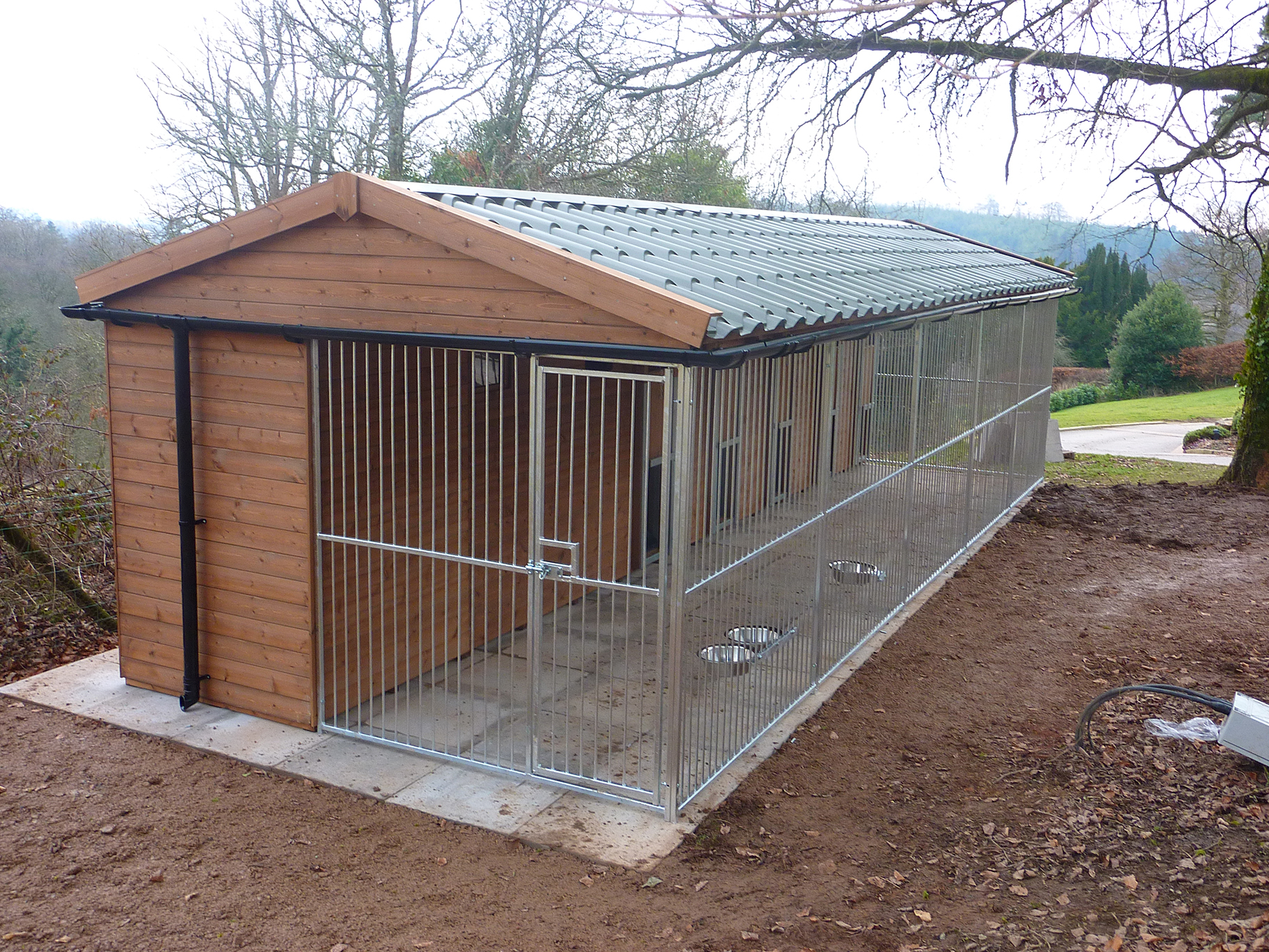 Outdoor shed for dogs
