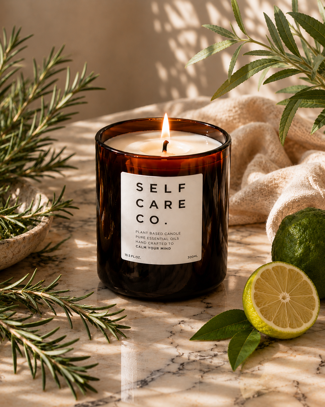 UPLIFT Aromatherapy: <BR> May Chang + Rosemary <br> Eco Soy Candle