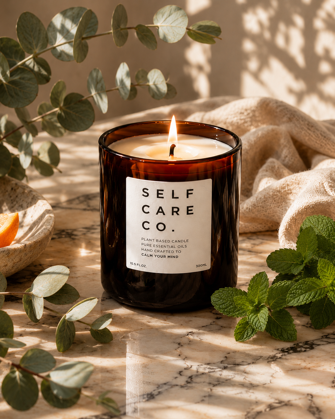 REFRESH Aromatherapy <BR>Eucalyptus + Peppermint <br> Eco Soy Candle