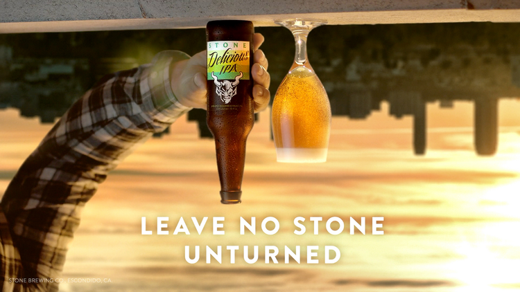 Stone brewery upside down labels