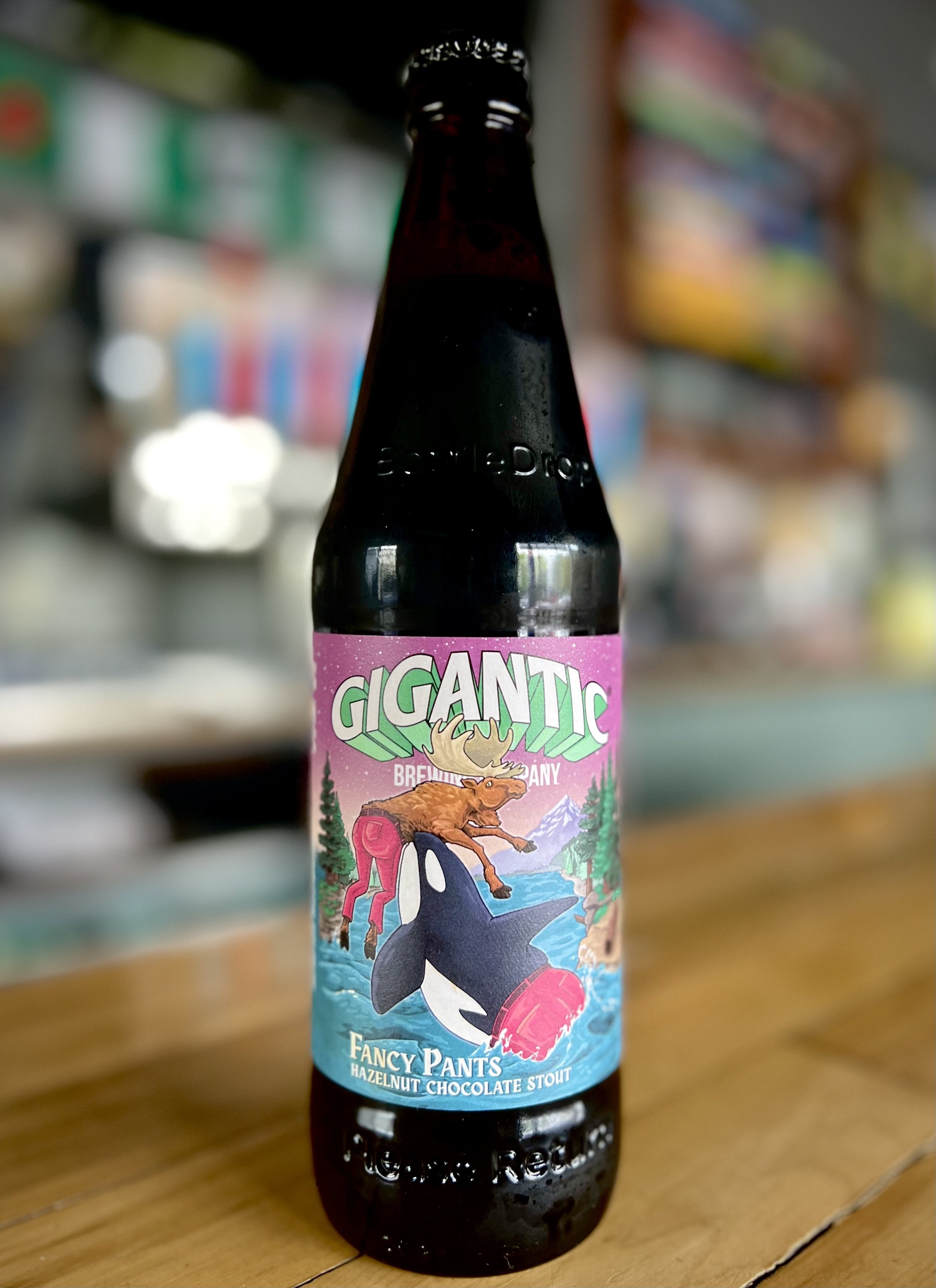 Fancy Pants Hazelnut Chocolate Stout. Beer by Gigantic Brewing, art by Abbas Husain. — The
