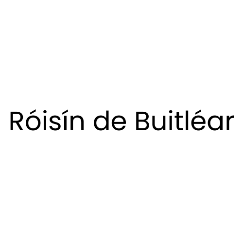 Text in French that reads 'Raisin de Buitléar' on a plain white background.