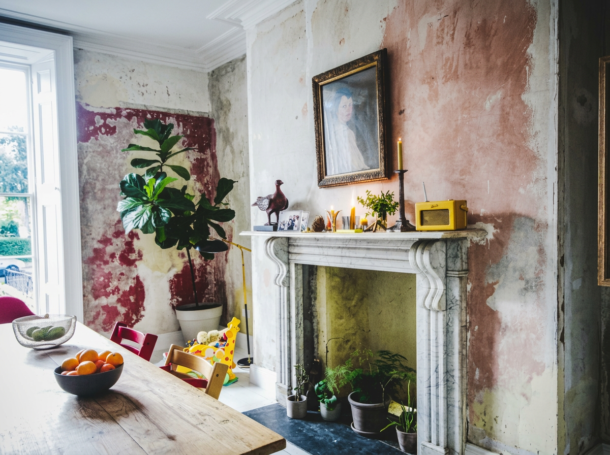 Georgian house renovation in Dublin Ireland with lime wash walls