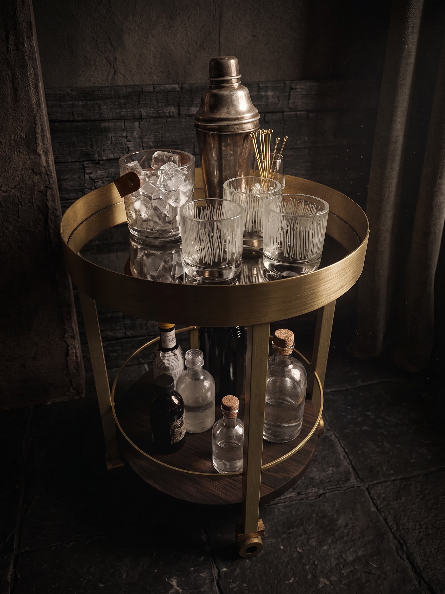 brass drinks trolley