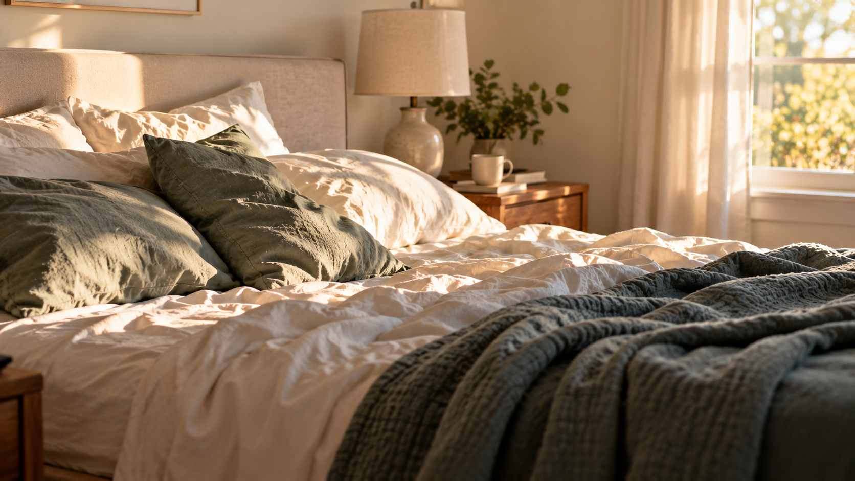 Sunlit Bedroom with Rumpled Bedding.png