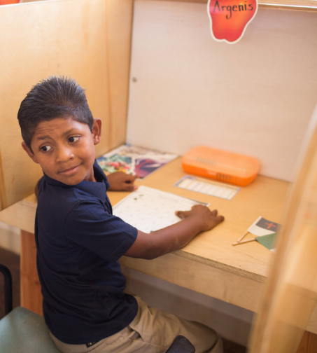 A student in the classroom