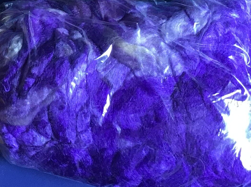 2020 - Roving Silk Tussah - 6 purple lilacs.JPG