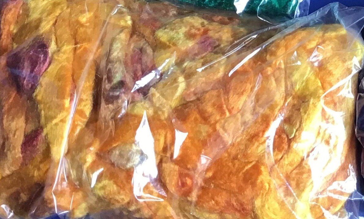2020 - Roving Silk Tussah - 9 saffron rose gold.JPG