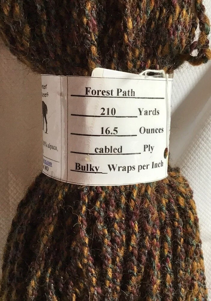2020 - Yarn - Handspun - 3606 - Forest Path Cabled 1.JPG
