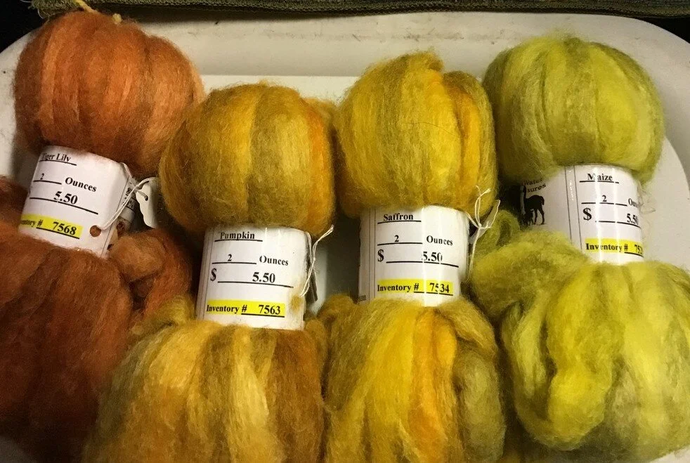 2020 - Roving BFL-Silk - Compare Yellows.JPG