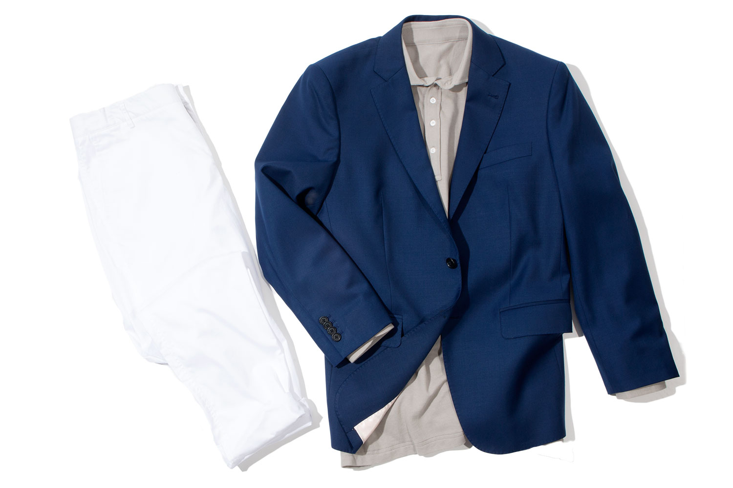 suit jacket with polo shirt
