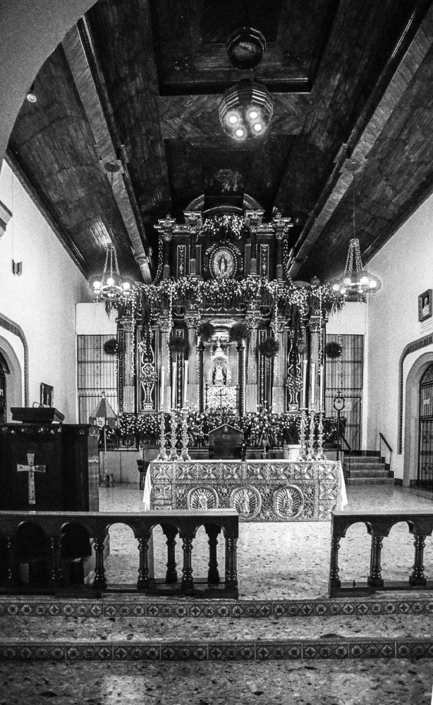 Interior, Iglesia of Immaculate Concepcion of the Virgin Mary, El Viejo. Nikon F2, Ilford HP5+