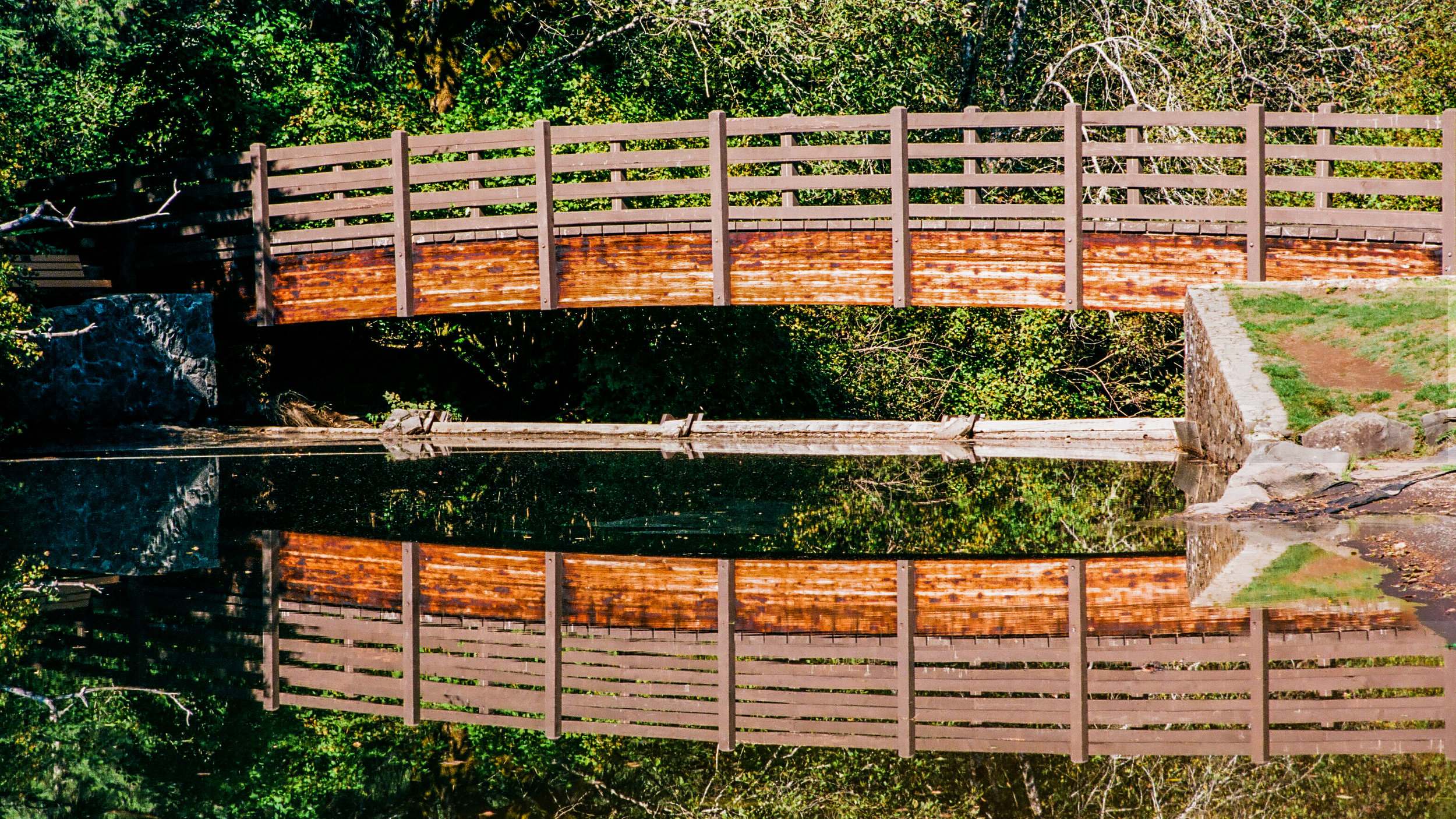 Silver Creek Bridge, Silver Falls State park, Oregon. Kodak Ektar 100