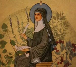 Hildegard von Bingen divining her Scivias