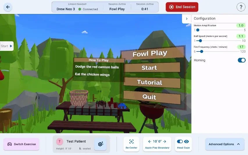 Play area adjustment