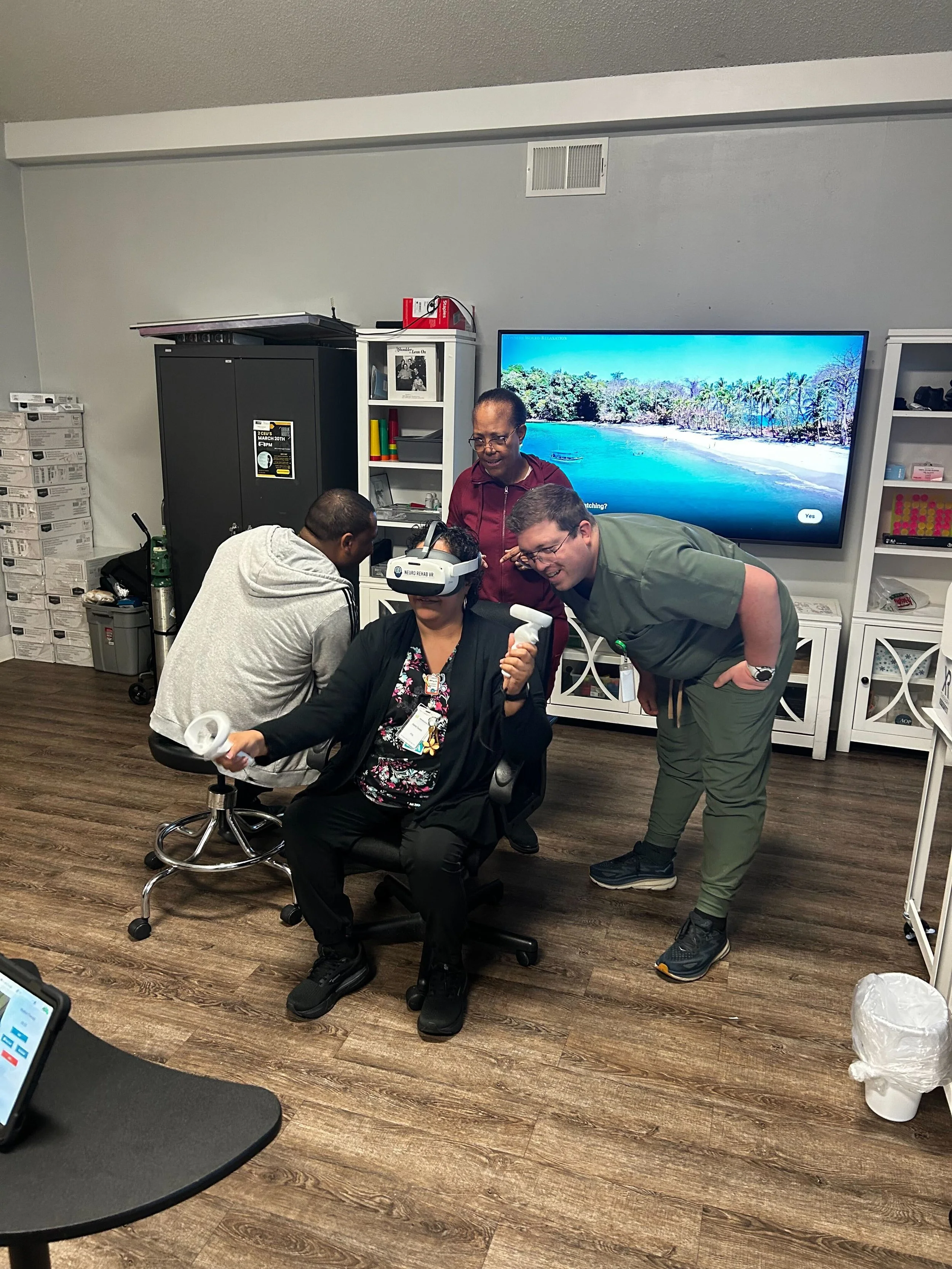 Physical therapy being fun and motivating