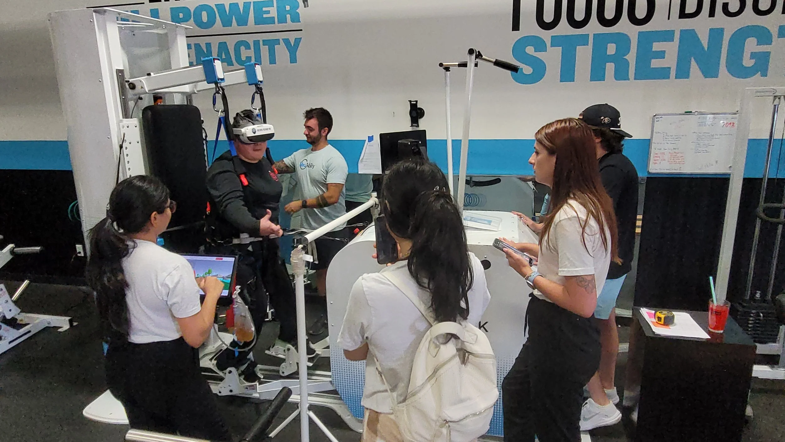 A patient using VR and learning