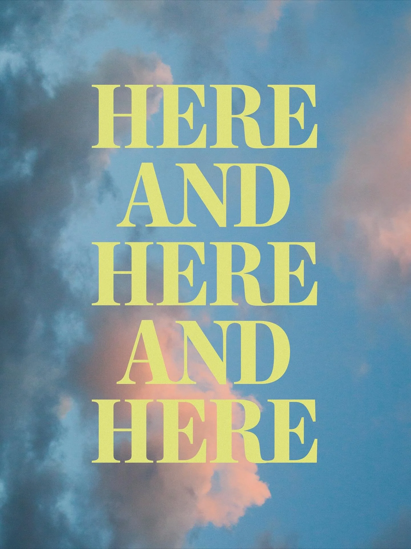 My favorite poem is When I Am Among The Trees by Mary Oliver. In it there is a line that says &ldquo;never hurry through the world, but walk slowly, and bow often.&rdquo; 

Here and Here and Here is an upcoming show including a short film + a collect