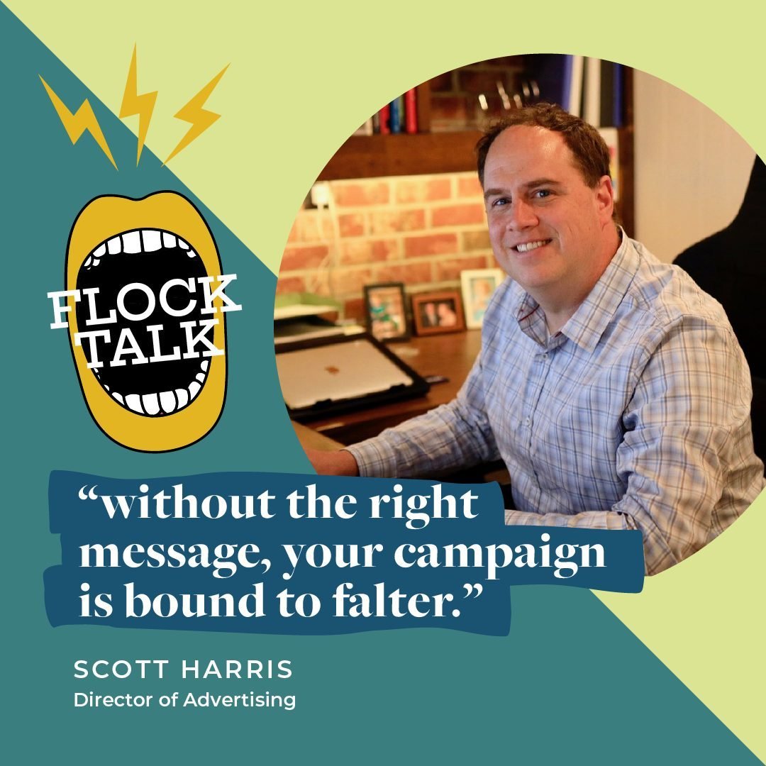 Our director of advertising, Scott Harris, drops some #FlockTalk knowledge on the importance of strong messaging in ads 👏:

&ldquo;Did you know that the digital banner ad recently turned 30? Back in 1994, HotWired introduced clickable ads on its web