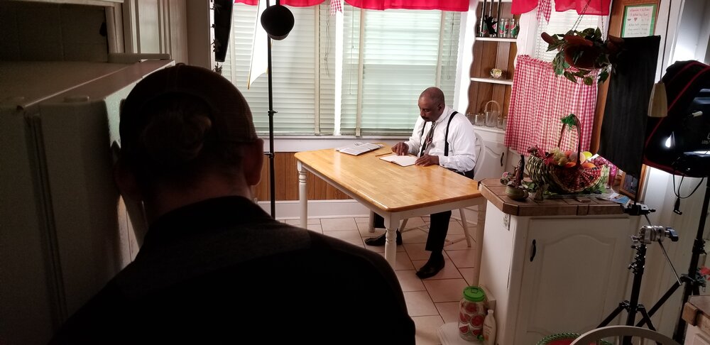 Filming Dr. Bowman at his home on Hill Street.jpg