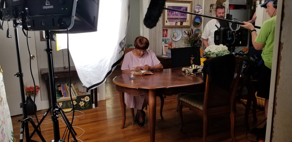 Filming Mrs. Bowman at her home on Hill Street.jpg