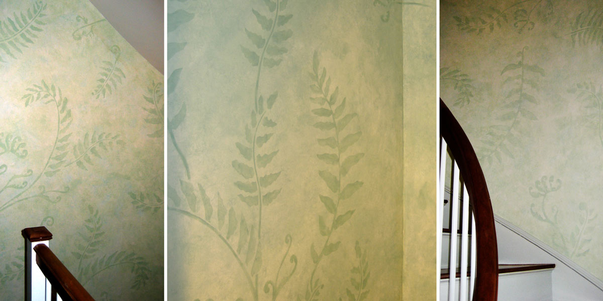  Decorative Ferns on Stairwell 