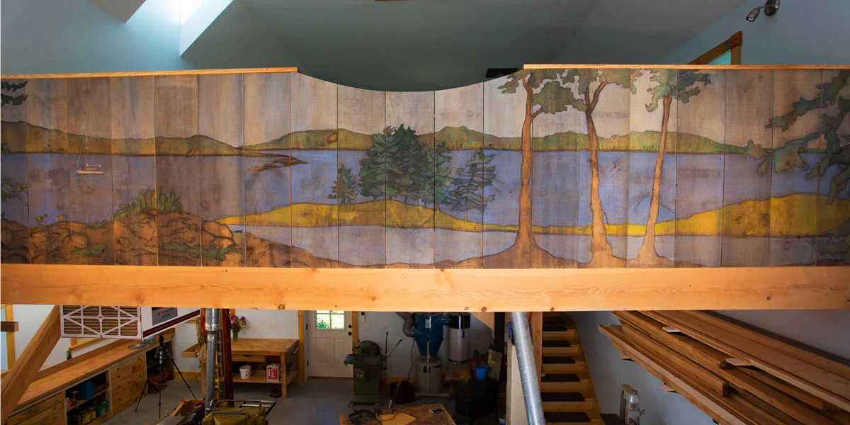 Mural Painted on Sawn Boards