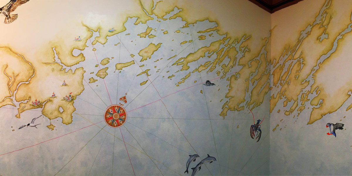  Atlantic House Chart Mural painted with Christine Prosser 