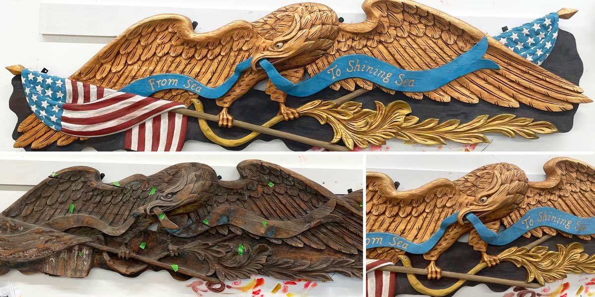  Restored Boston Architectural Carving Company American Eagle (1930s) 