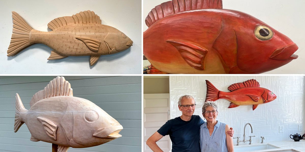  Painted Fish Collaboration with Tony Pellegrino (Wood Carver) 