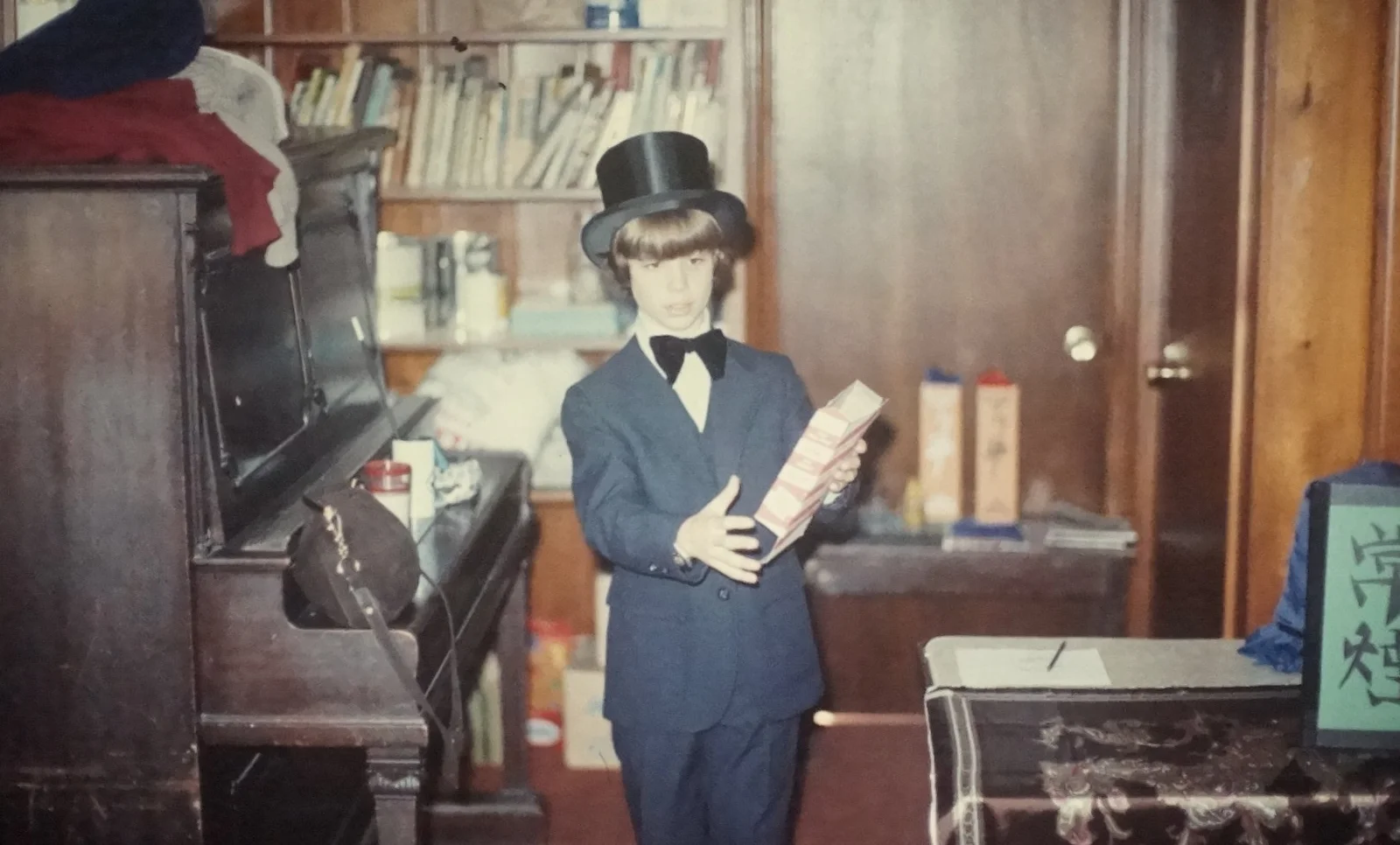 This is Andy at about 10 years old doing one of his first magic shows. 