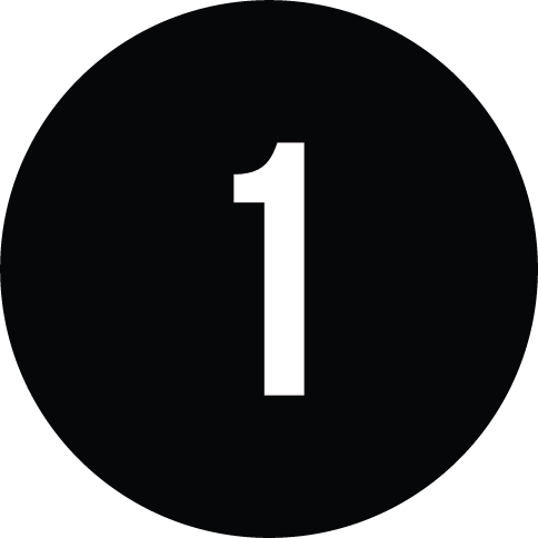 Number 1 inside a black circle.