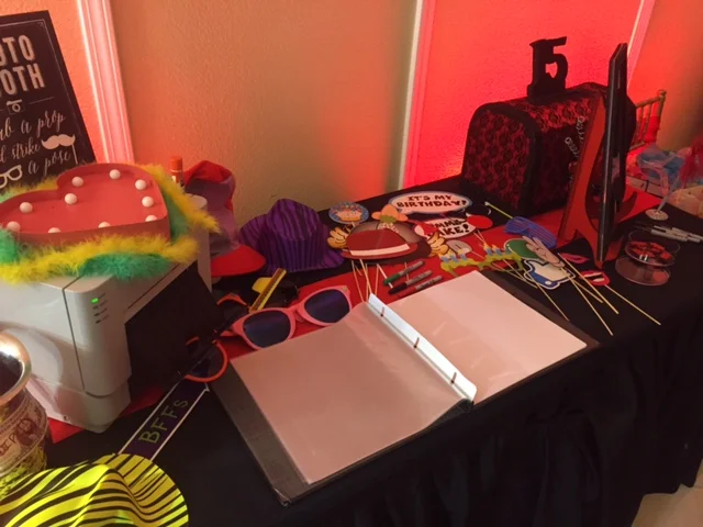 prop table with scrapbook.JPG