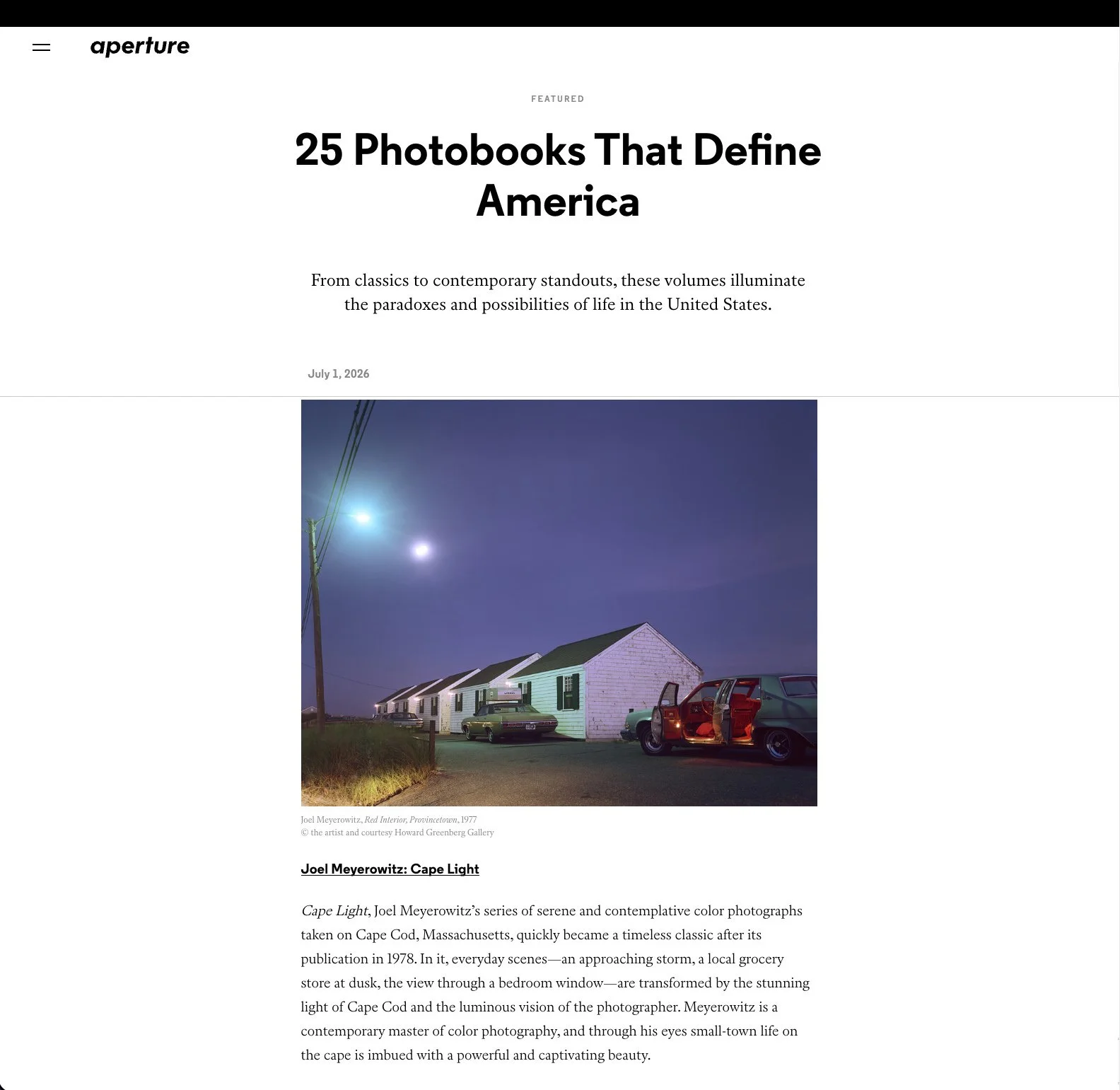 Aperture - 25 Photobooks That Define America 