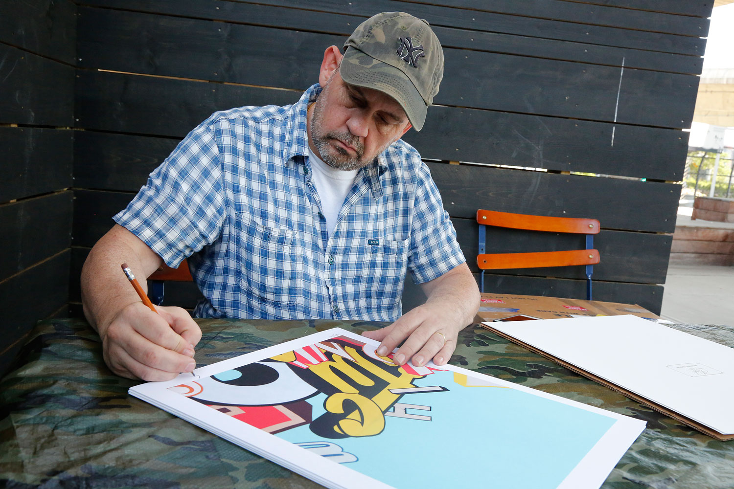 Born and raised in Queens, NY, Greg Lamarche started making collages and writing graffiti in the early 1980s. From 1992-95 he published the seminal graffiti magazine Skills while living outside of Boston. Since 1999 he has been working as a fine a