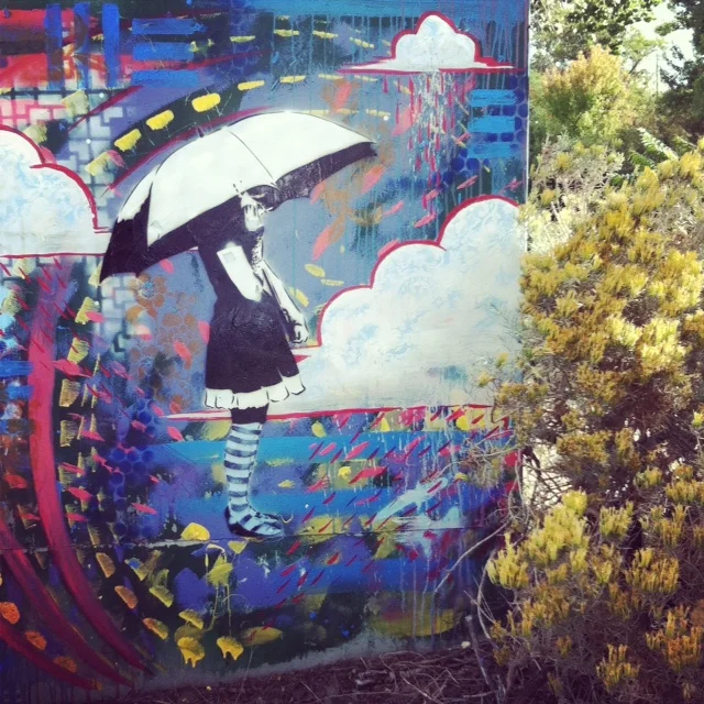 Above picture is a painting by Bryce Chisholm, ABCArtAttack, local Reno artist on an electrical box at the beginning of Dickerson Rd.