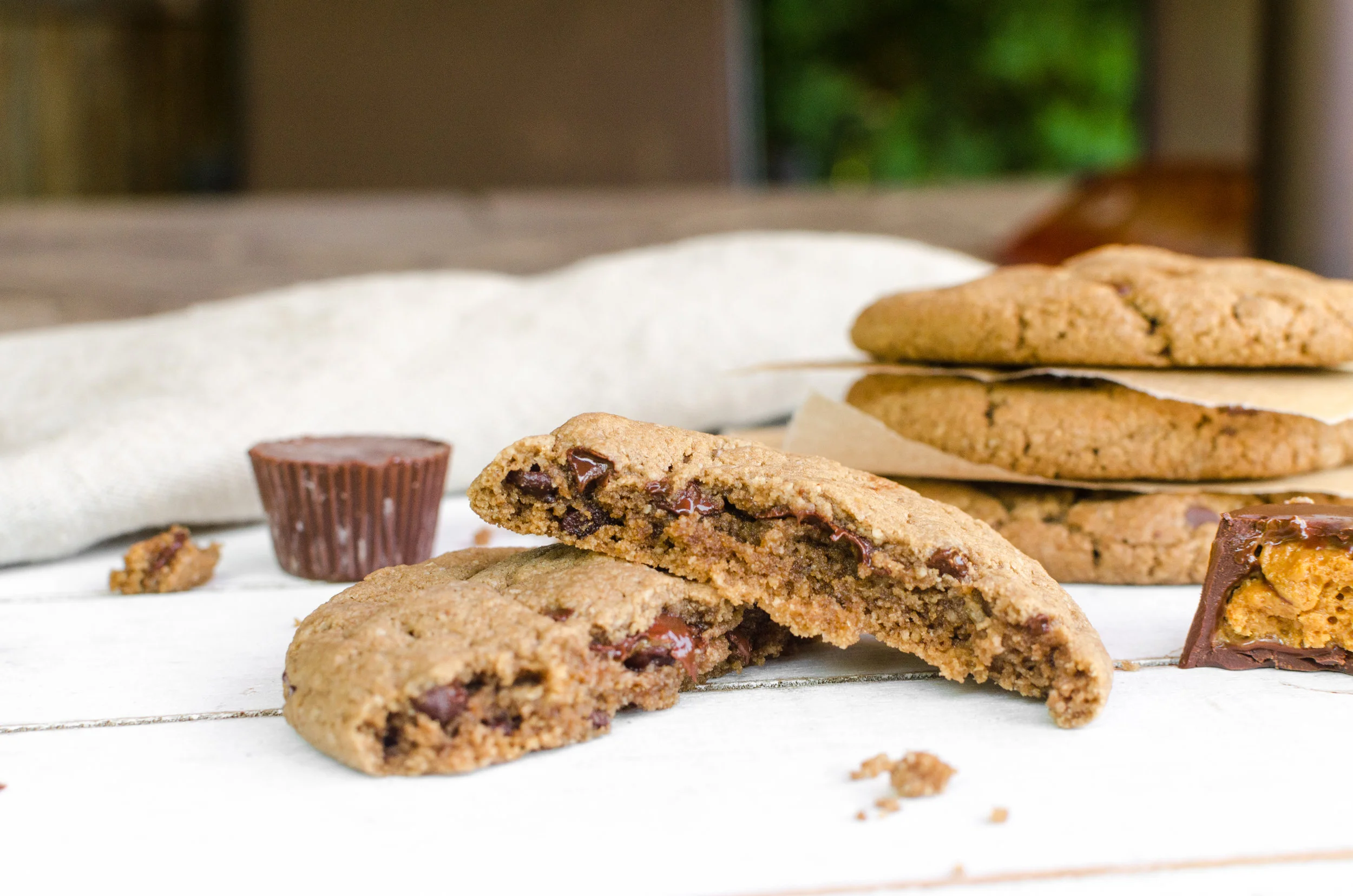 Gluten-Free, Vegan Peanut Butter Cup-Stuffed Cookies