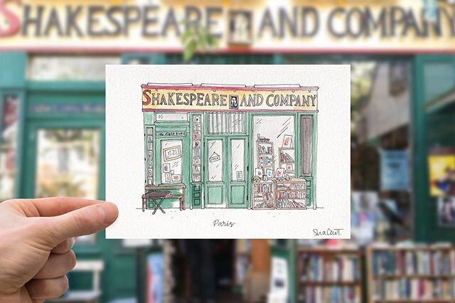 Hi, 👋 I&rsquo;m Shalan. I love Rice Krispie treats, illustrating buildings, walking outside + spending hours in bookstores. #fridayintroductions 
The charming @shakespeareandcoparis has a collection that is literally overflowing into the sidewalk. ?