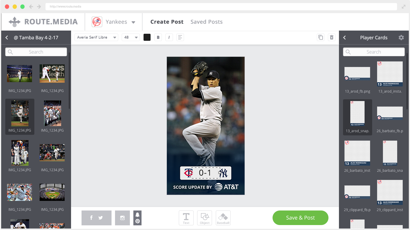 In this scenario, AT&T has paid to sponsor score updates to be shared with fans.