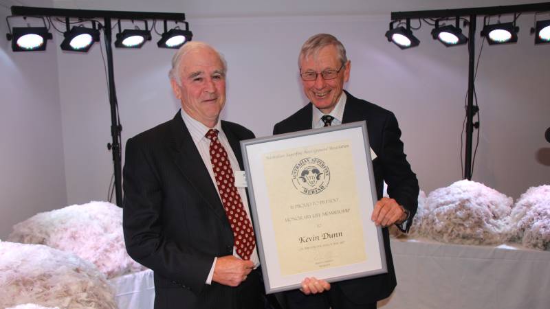 Kevin Dunn was awarded honorary life member of the ASWGA by president Simon Cameron at this year's association conference, held in Hamilton.