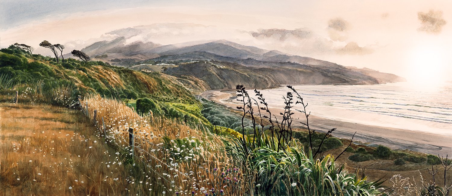 Sunset in Spring, Ngarunui Beach, Raglan
