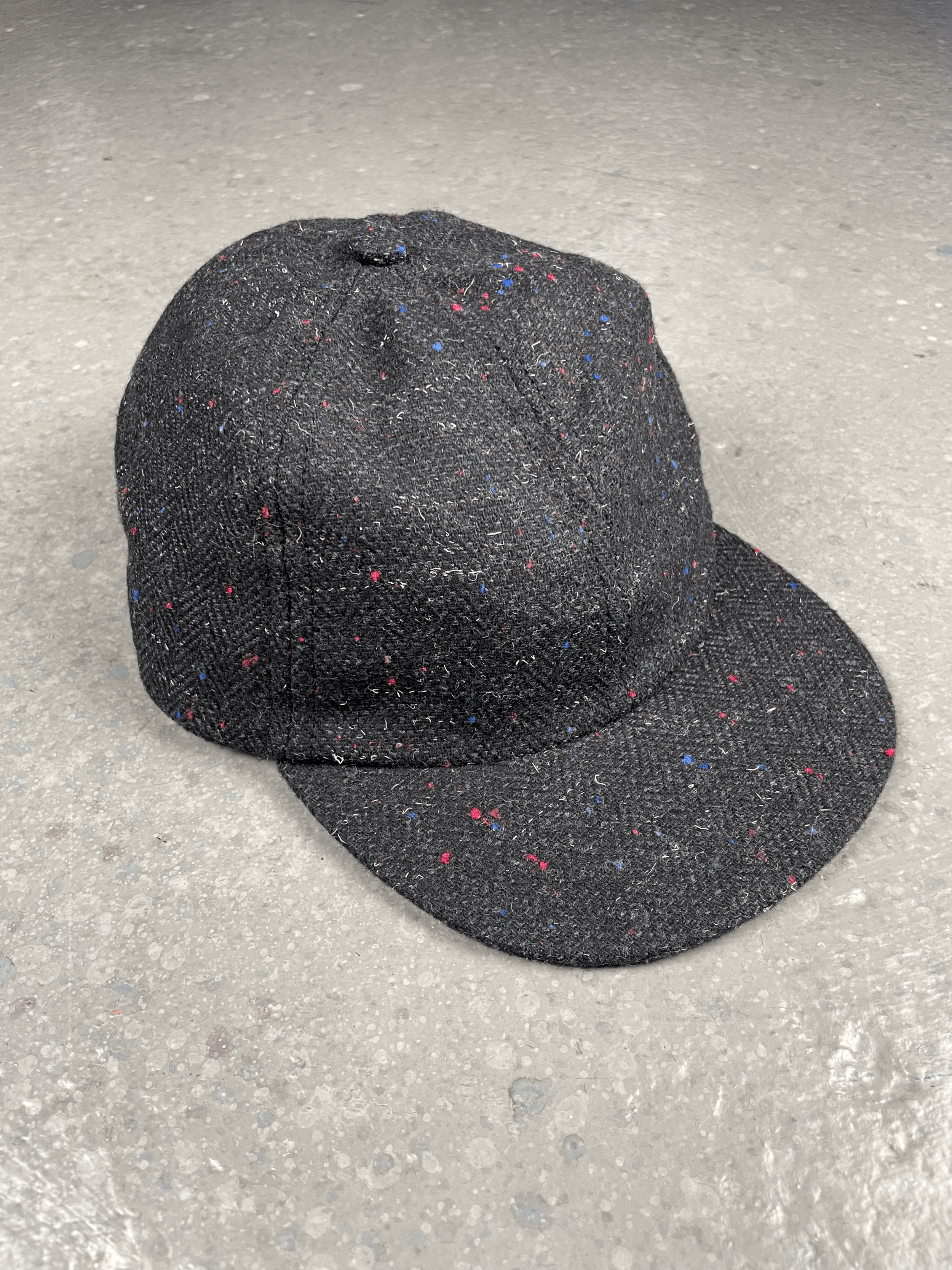 SHELL 6 PANEL ADJUSTABLE HAT WITH WHITE STRAP - GRAY SPECKLE